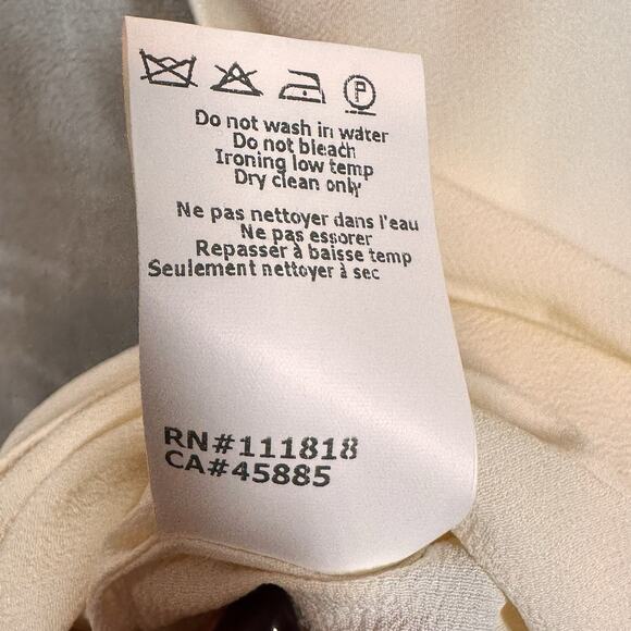 Michael Kors Collection Blouse Size 8 Dropped Neck Top Women's Sleeveless Baige - Picture 7 of 8